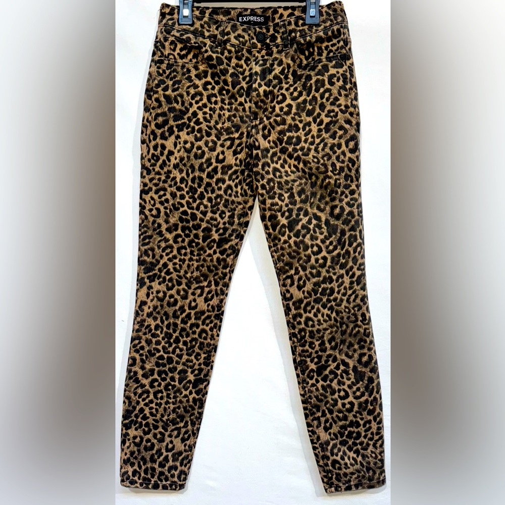 Womens Express Leopard Print Jeans